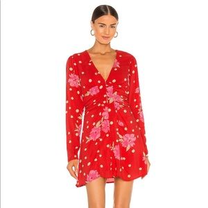 NWT Free People Date Night Mini Dress in Strawberry Combo